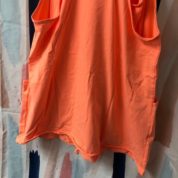 Free People Movement Bright Orange Hot Shot Mini Dress Romper Size Large - Picture 9 of 12